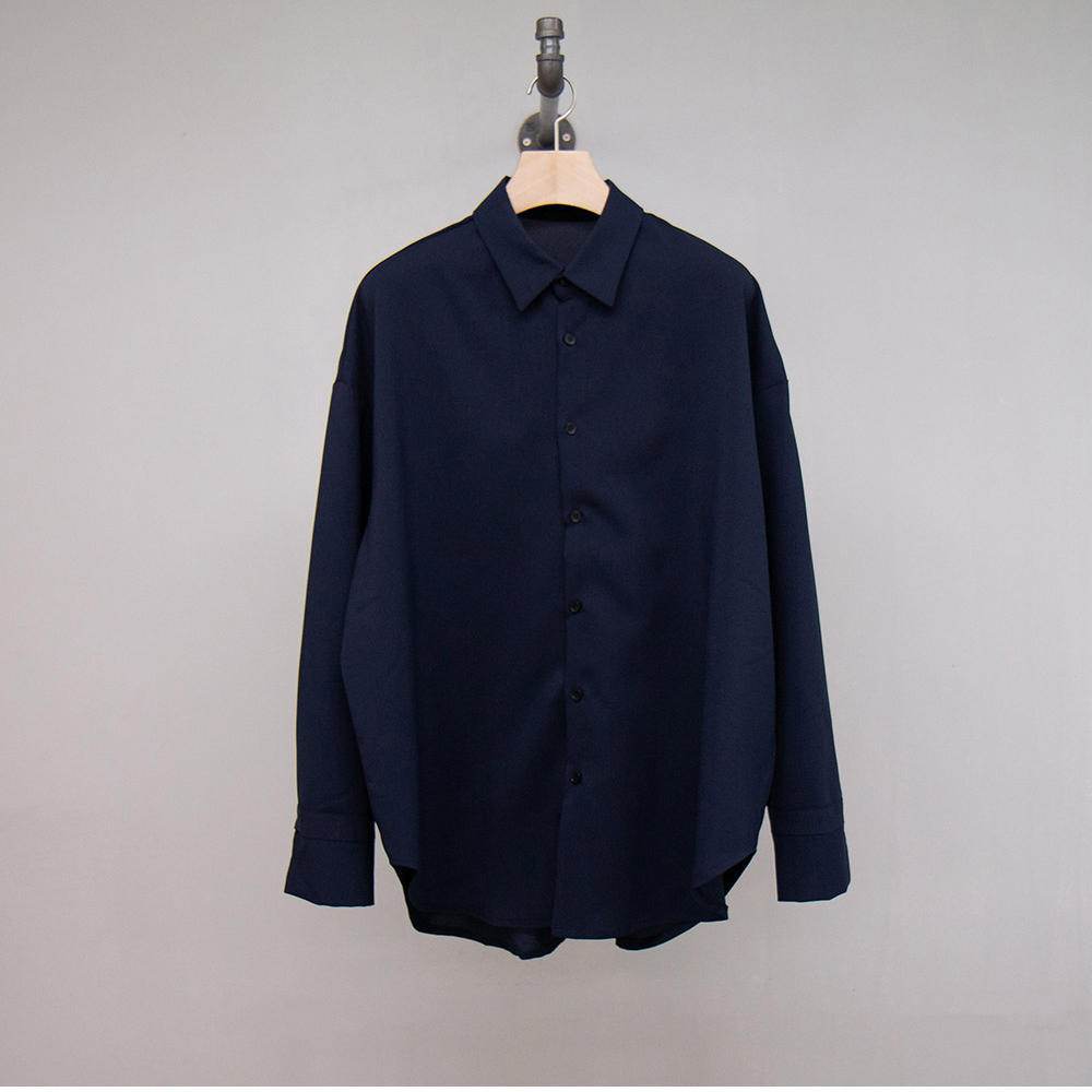 Men's Fashionable And Versatile Loose Casual Shirt Dark Blue MuddyStock