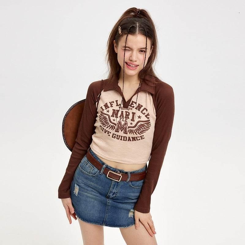 Raglan Sleeve Long Sleeve Top For Women