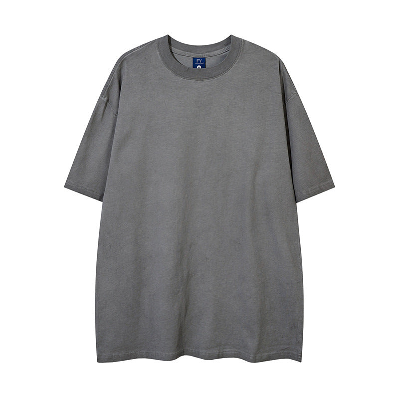Washed Distressed Loose Short-sleeved T-shirt For Men And Women | MuddyStock Originals Gray MuddyStock