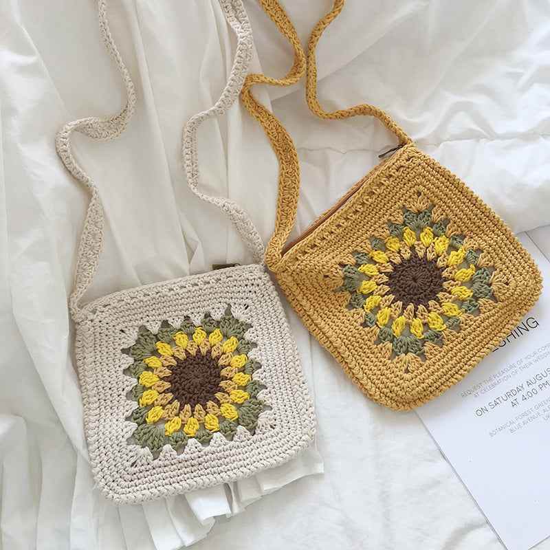 Sunflower Knitted Wool Bag With Chain Link Cutout MuddyStock