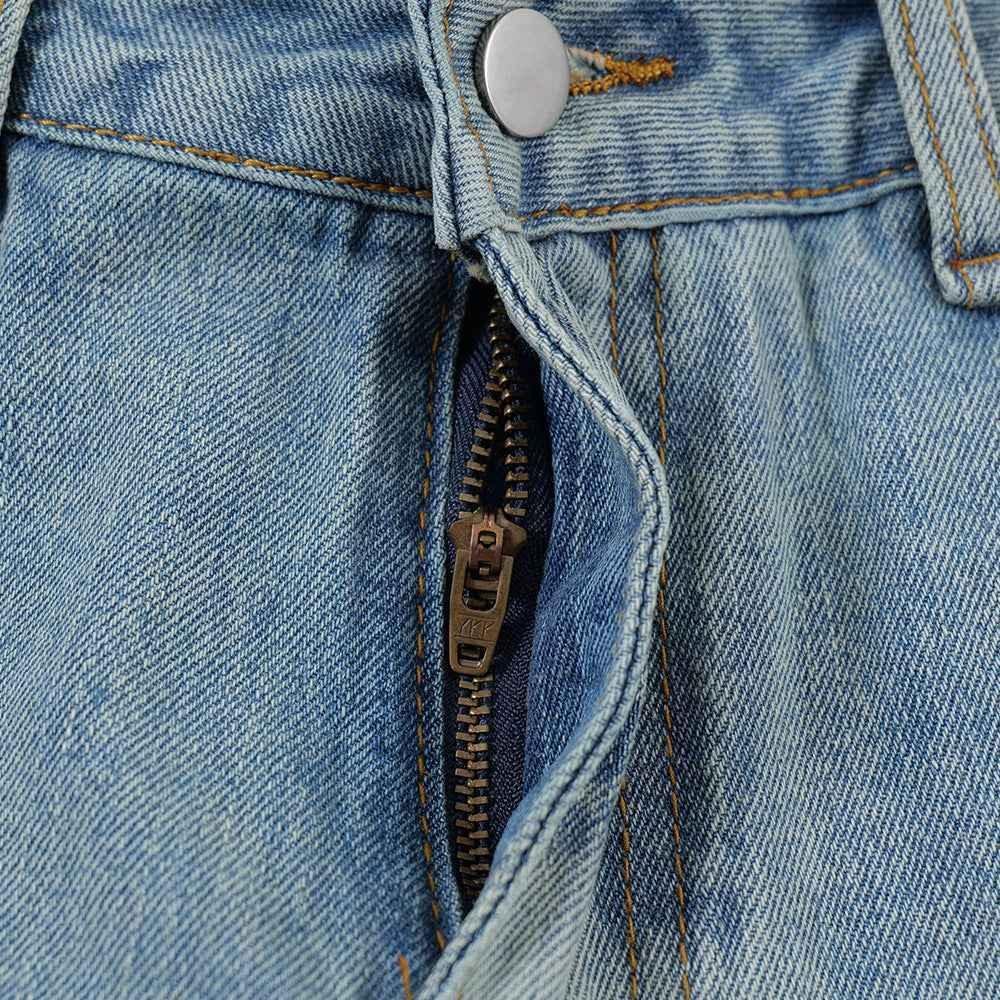 Printed Denim Straight Shorts For Men MuddyStock