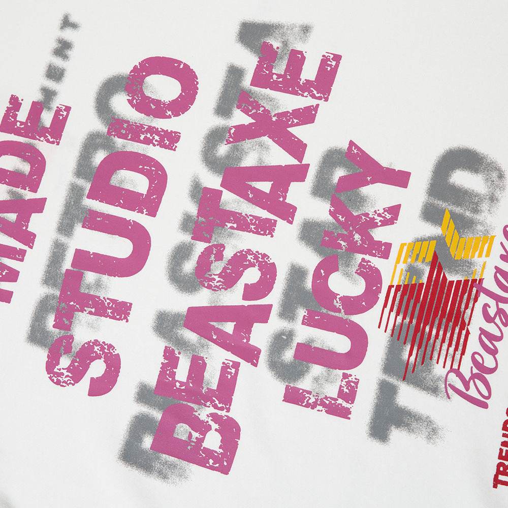 Letter Printed Loose T-shirt For Men And Women MuddyStock