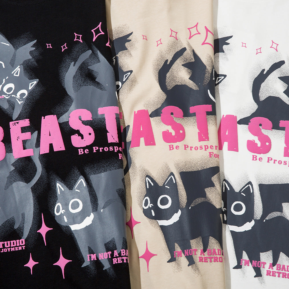 Kitten Loose Casual Short-sleeved T-shirt For Men And Women MuddyStock