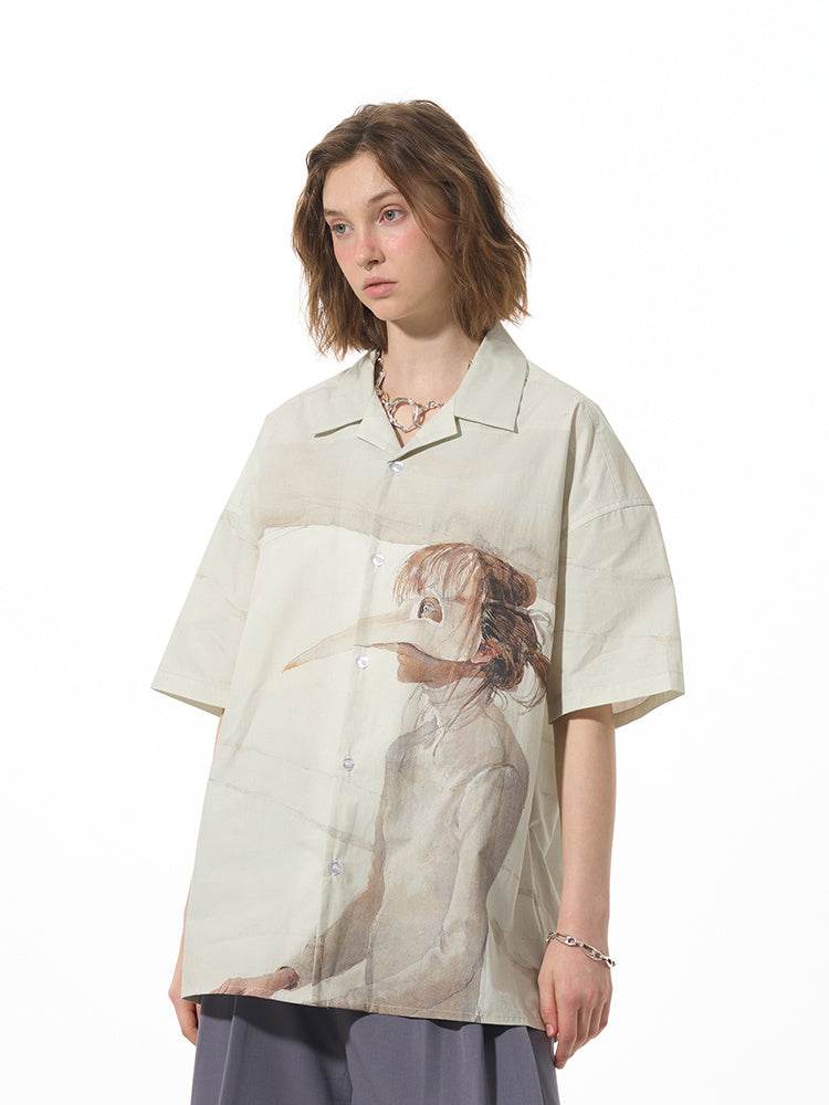 Casual Graphic Print Versatile Short Sleeve Shirt For Women MuddyStock