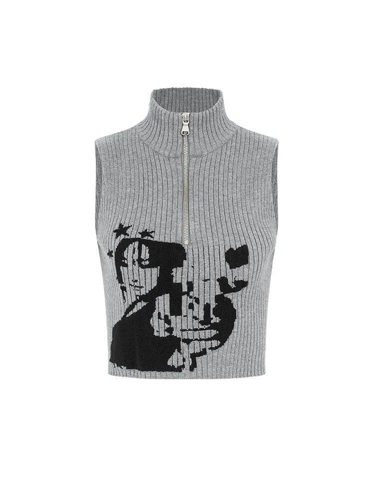 Women's Summer Short Turtleneck Sleeveless Vest MuddyStock
