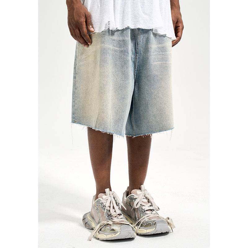 Men's Summer Retro Loose Fitting Denim Shorts MuddyStock