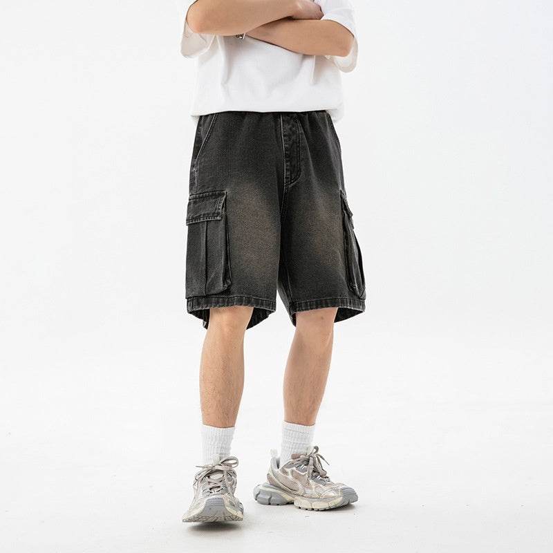 Summer New Loose Side Three-dimensional Large Pocket Leisure Fifth Pants MuddyStock