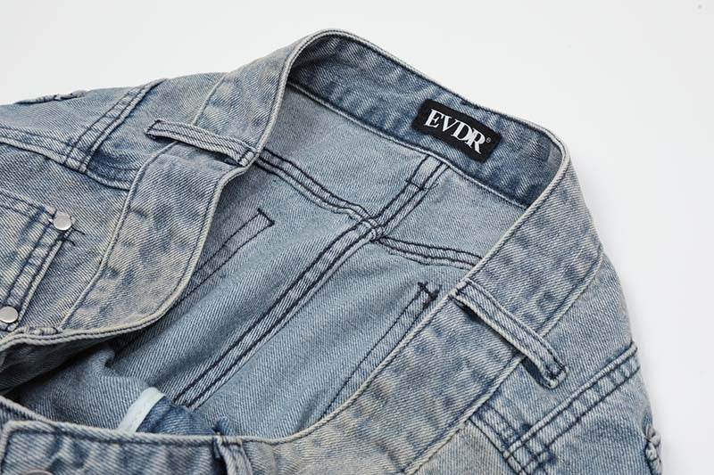 Street Trend Patch Pentagram Cat Whisker Embroidered Jeans Women MuddyStock