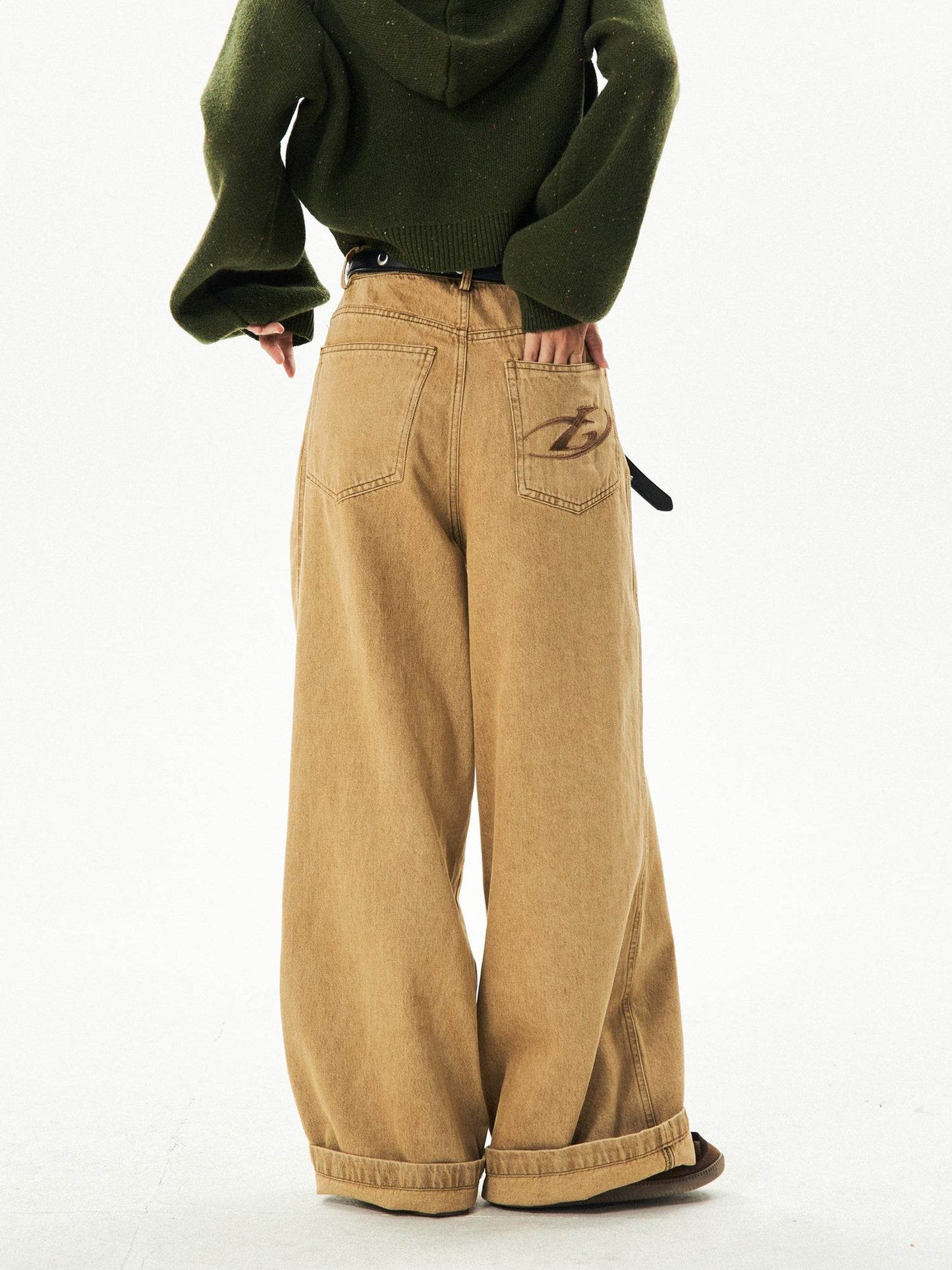 Retro Drooping Slimming Straight-leg Pants MuddyStock