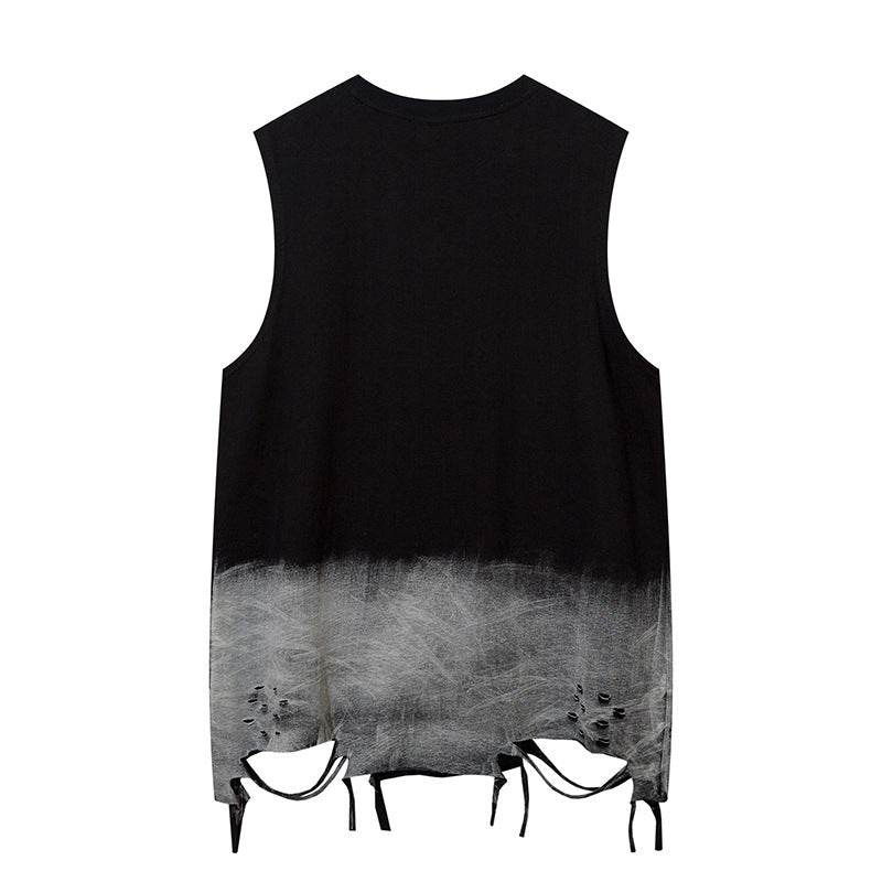 Gradient Ripped Necklace Vest For Men And Women MuddyStock