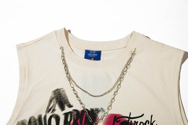 Fashion Depressed Abstract Chain Vest Women MuddyStock