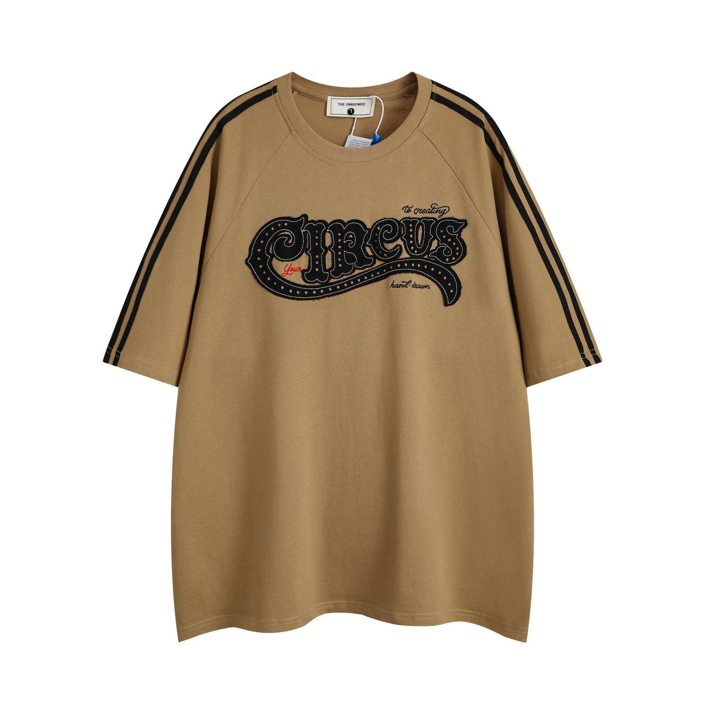 Fashion Letter Patch Embroidered Short Sleeve Men MuddyStock
