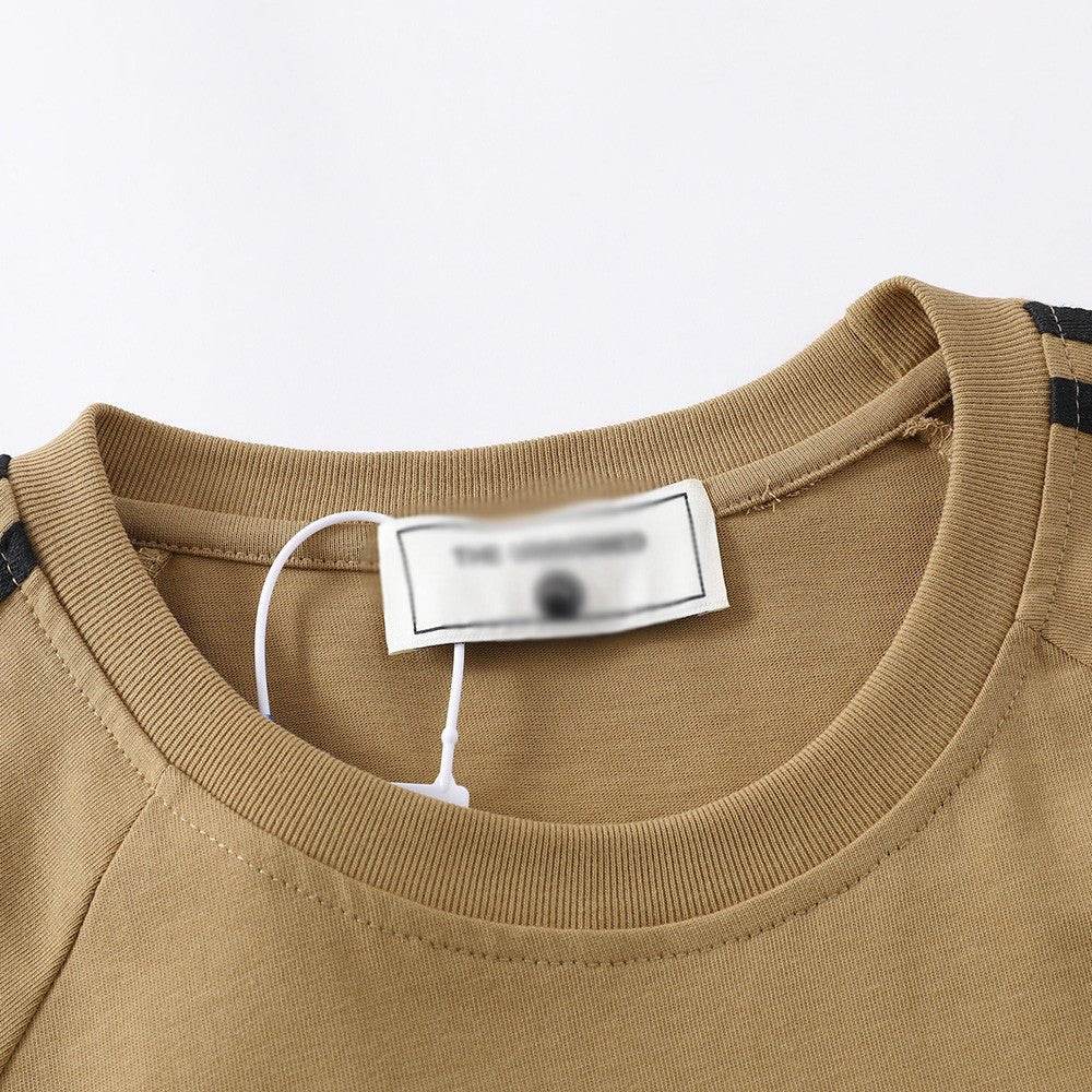 Fashion Letter Patch Embroidered Short Sleeve Men MuddyStock