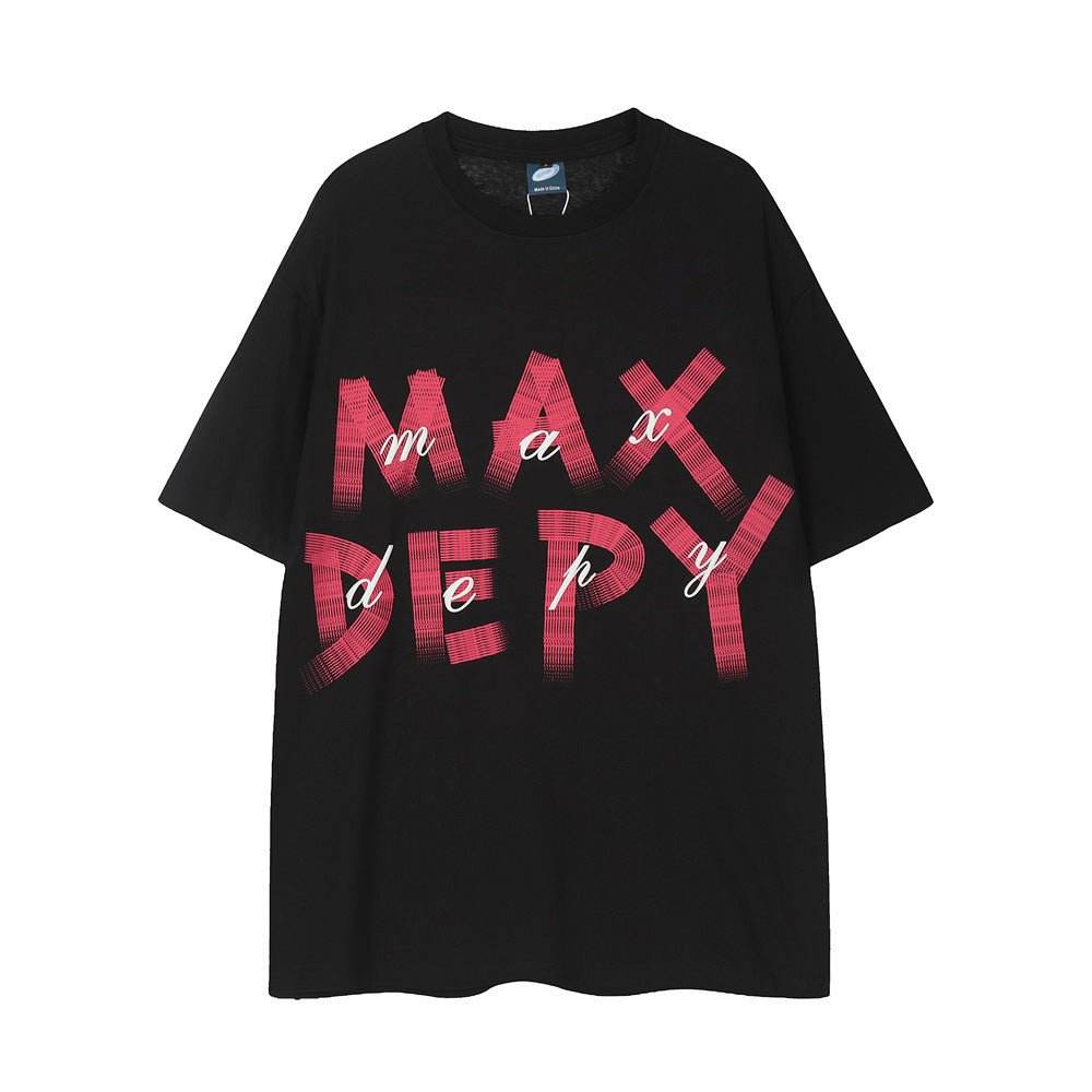 Fashion Letters Printed Loose T-shirt For Men And Women MuddyStock