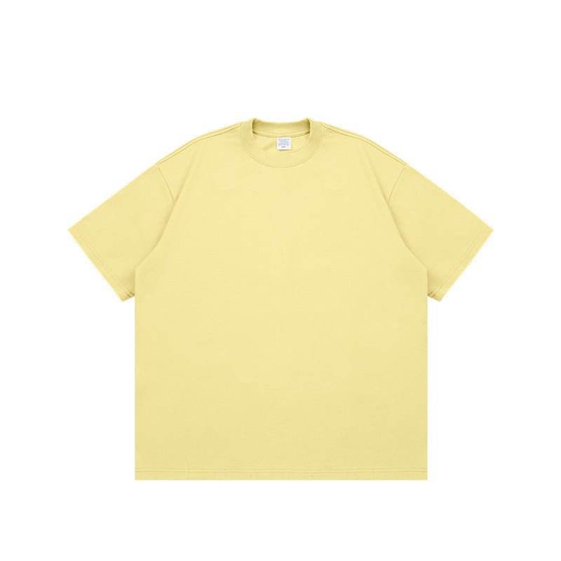 Fashion Solid Color Short Sleeves Yellow MuddyStock