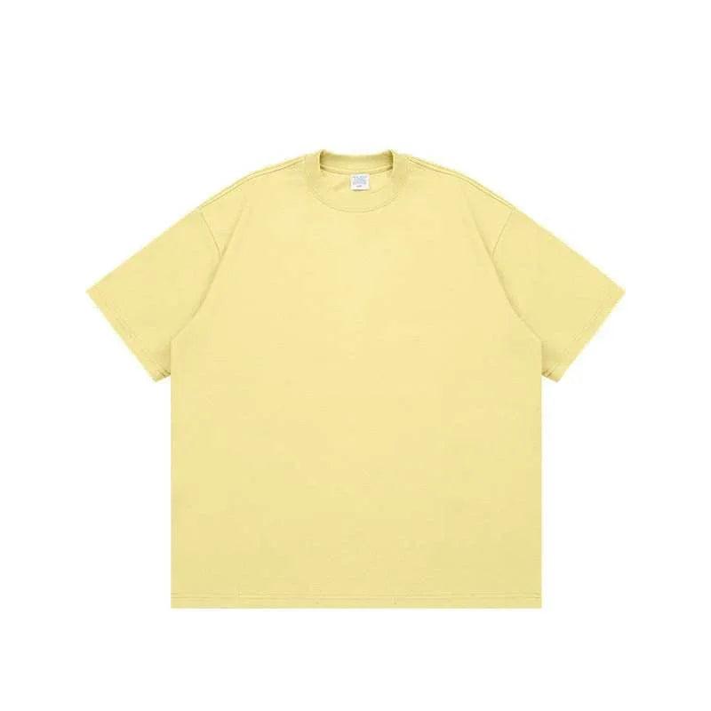 Fashion Solid Color Short Sleeves Yellow