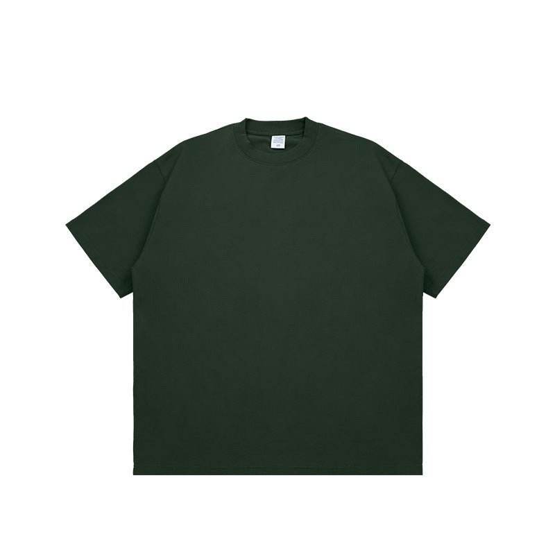 Fashion Solid Color Short Sleeves Dark green MuddyStock