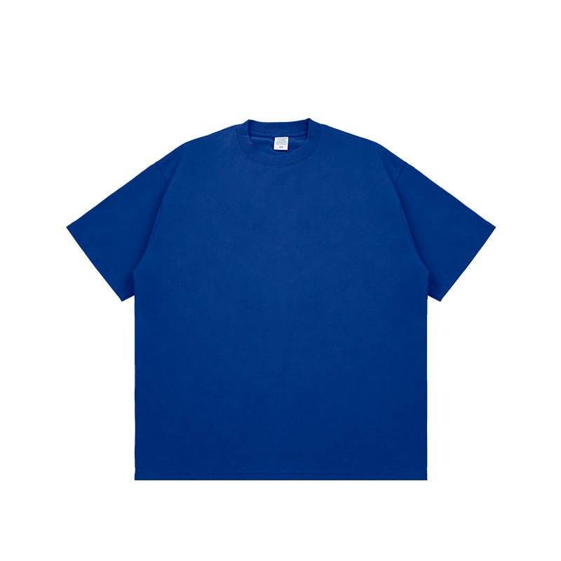 Fashion Solid Color Short Sleeves Color blue MuddyStock