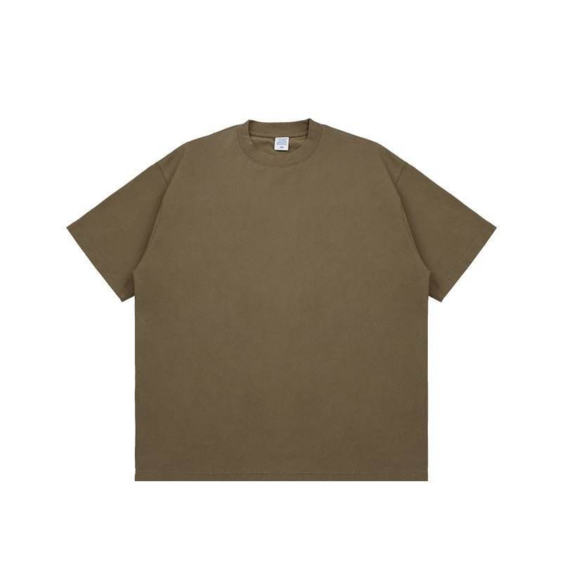 Fashion Solid Color Short Sleeves Brown MuddyStock