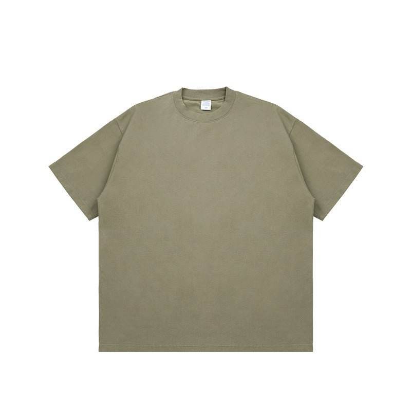 Fashion Solid Color Short Sleeves Grey green MuddyStock