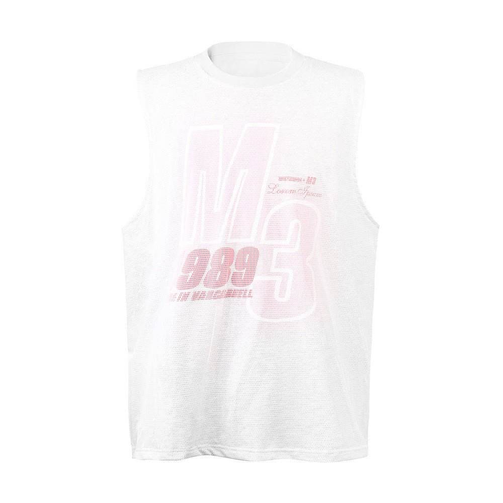 Fashion Stitching Mesh Waistcoat Sports Vest For Men White MuddyStock