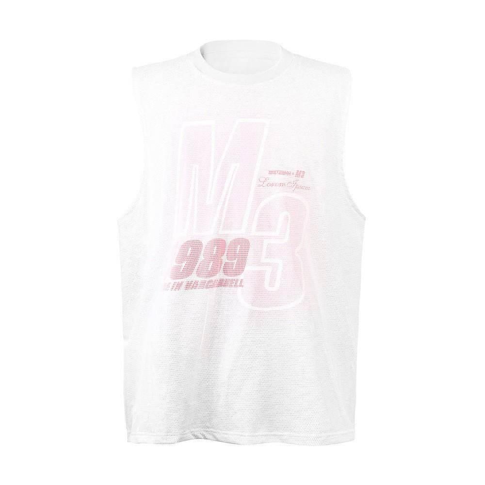 Fashion Stitching Mesh Waistcoat Sports Vest For Men White