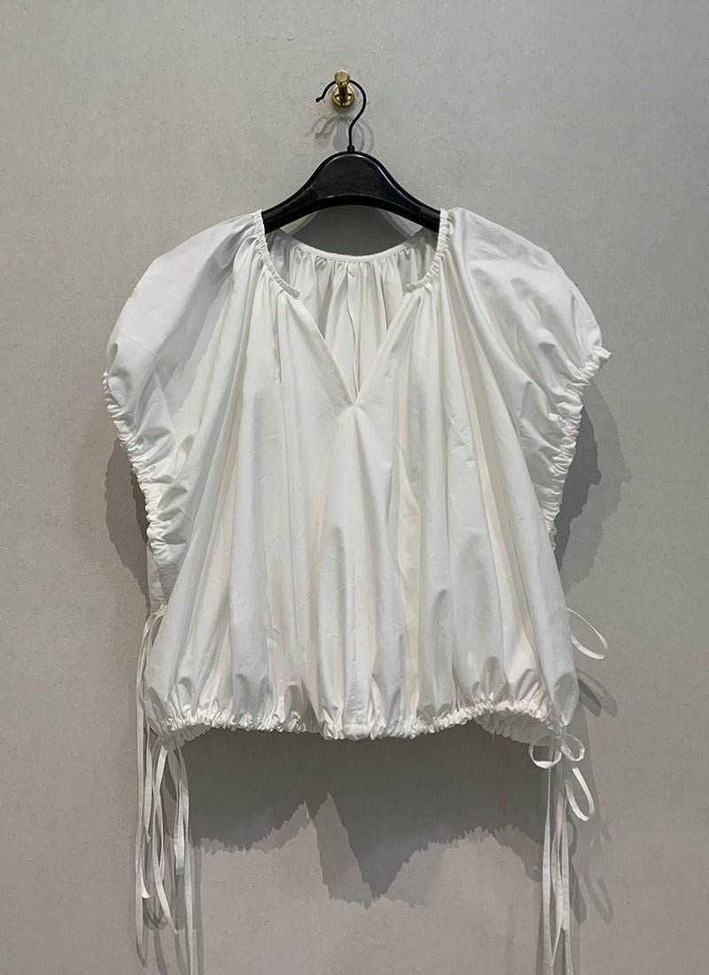 Fashionable French lazy and relaxed one-piece temperament shirt V-neck slimming top | MuddyStock Originals White MuddyStock