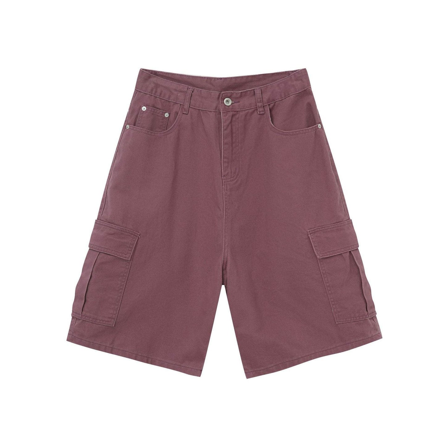 Straight Wide-leg Denim Shorts For Men And Women Fresh Purple MuddyStock