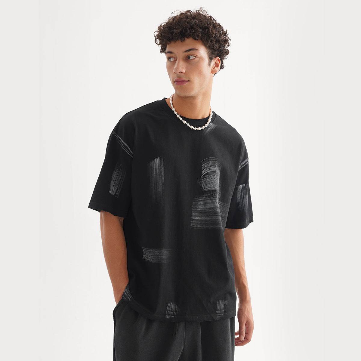 Washed-out Vintage Loose Cotton Fashion Men's T-shirt MuddyStock