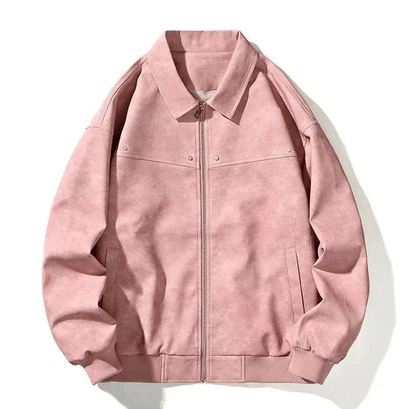 Retro Brown Coat For Women Pink