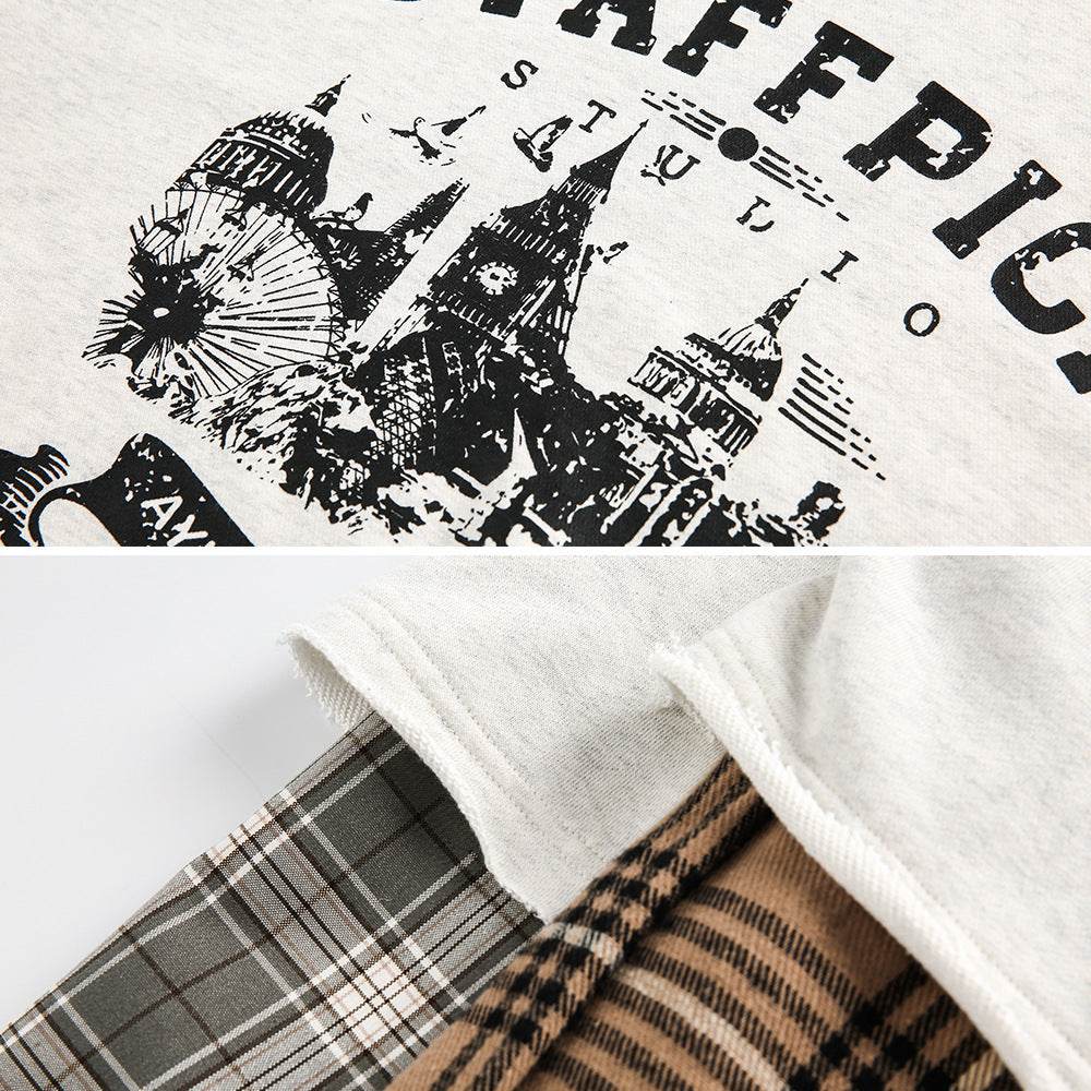 Retro City Printed Crew Neck Sweatshirt For Women MuddyStock