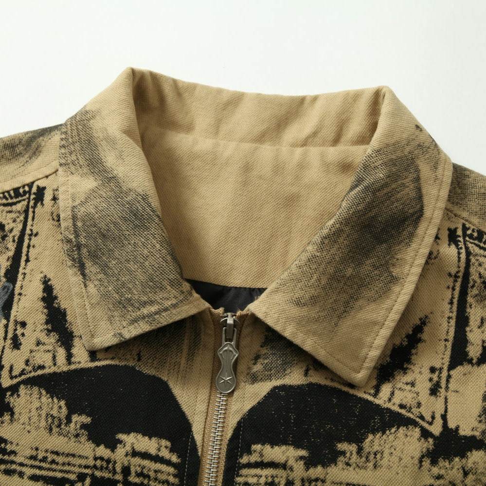 American Retro Graffiti And Badge Decoration Stitching Jacket For Men MuddyStock