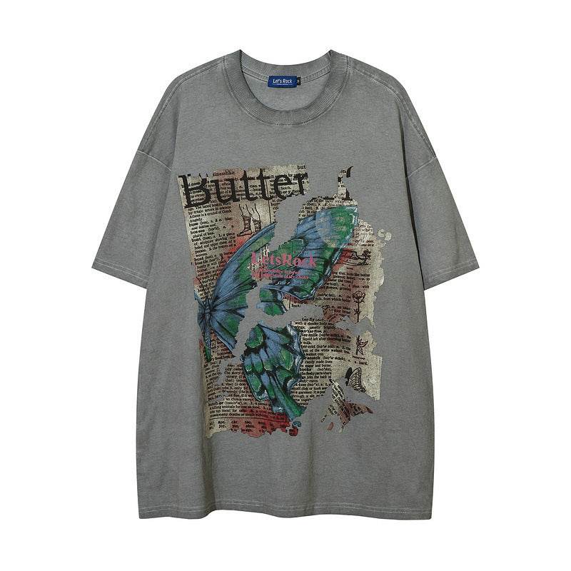 Short Sleeve Men Clothing Summer Fashion For Men And Women Gray MuddyStock
