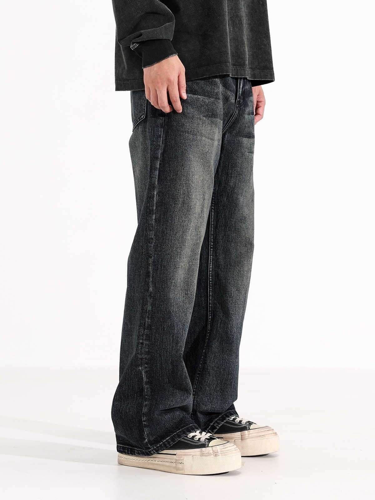 Retro Straight Jeans Men's American Loose-fitting Wide-leg Trousers MuddyStock