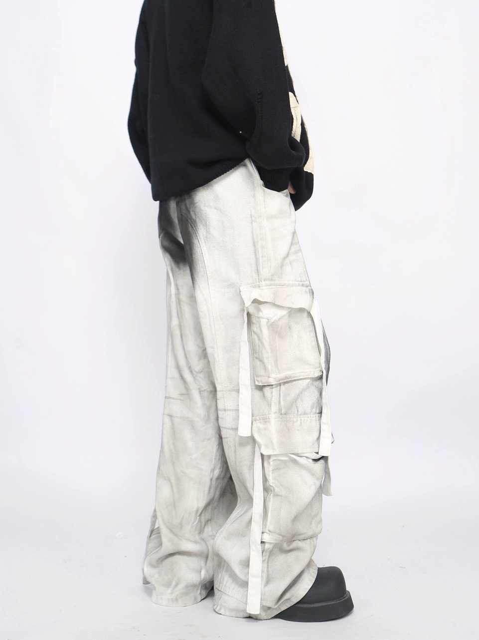 Splash Ink Multi-pocket Cargo Pants Men's Loose