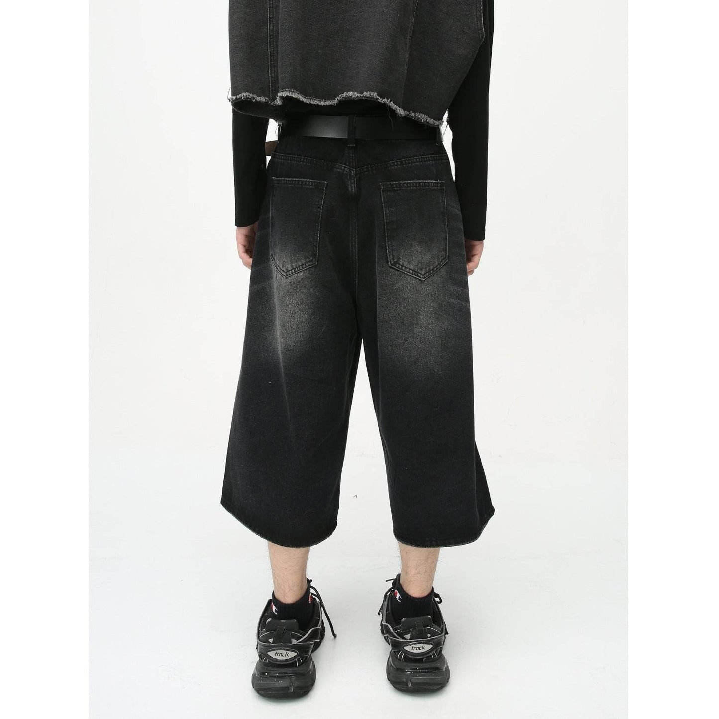 Retro Distressed Flared Cropped Pants For Men And Women MuddyStock