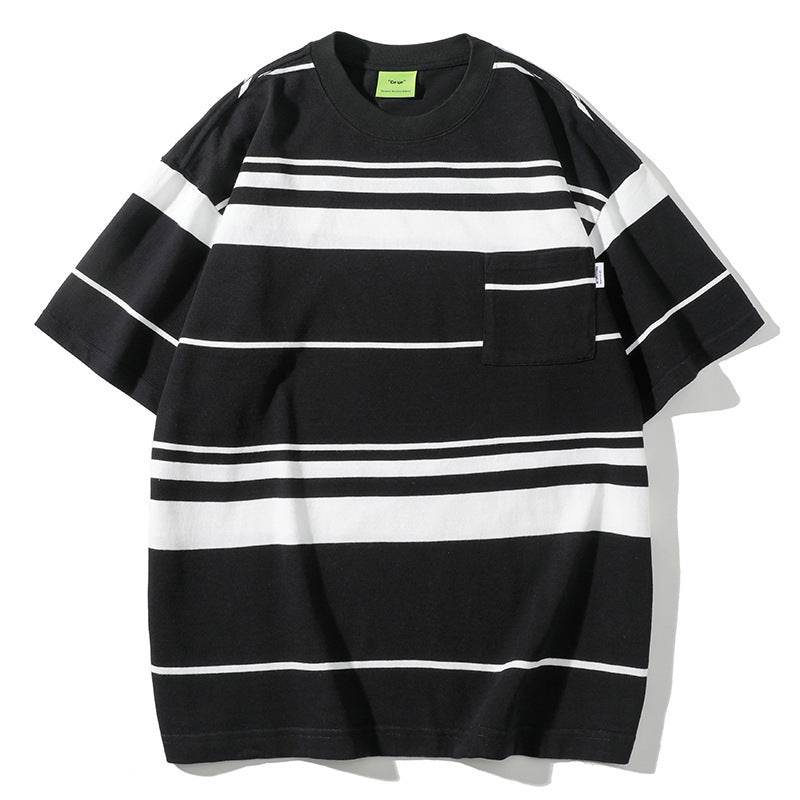 Striped Short-sleeved T-shirt For Men And Women MuddyStock