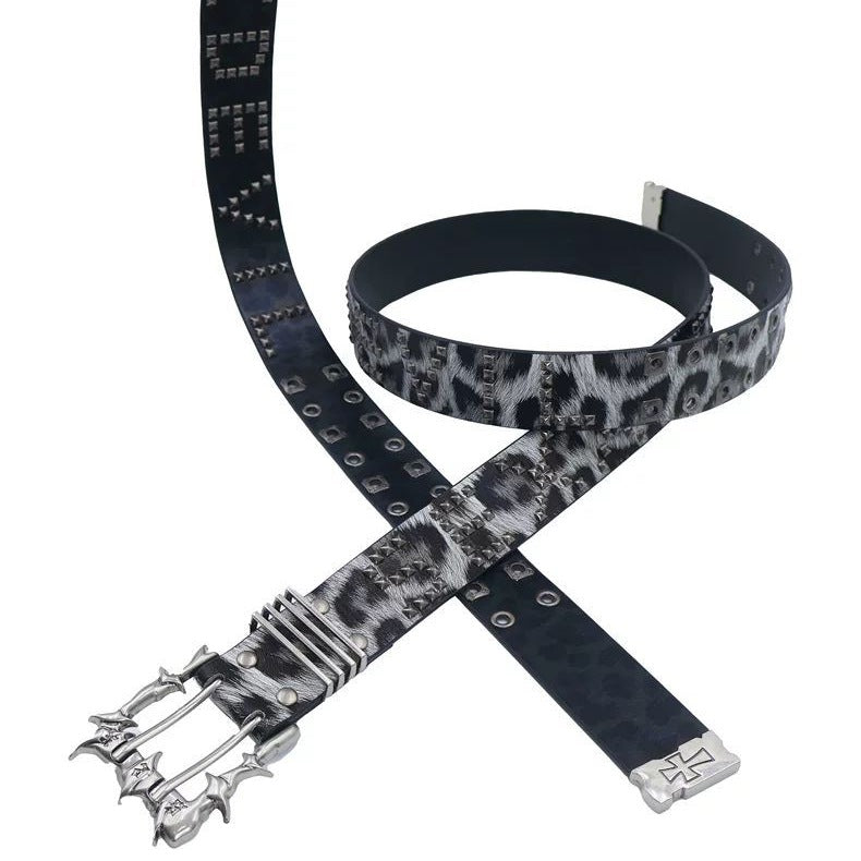 Double-needle Punk Buckle Street Hip-hop Belt