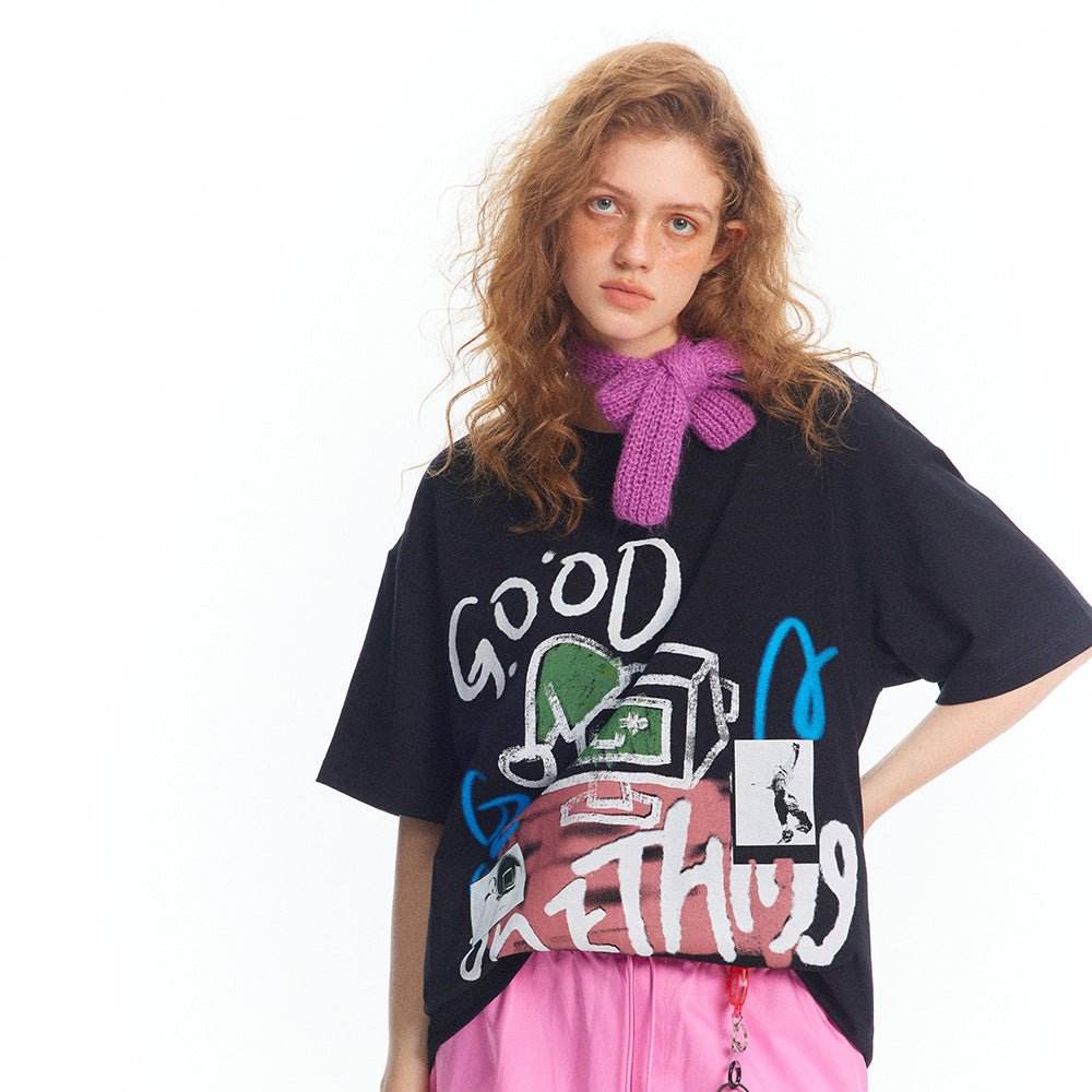 Graffiti Loose Top Summer Women MuddyStock