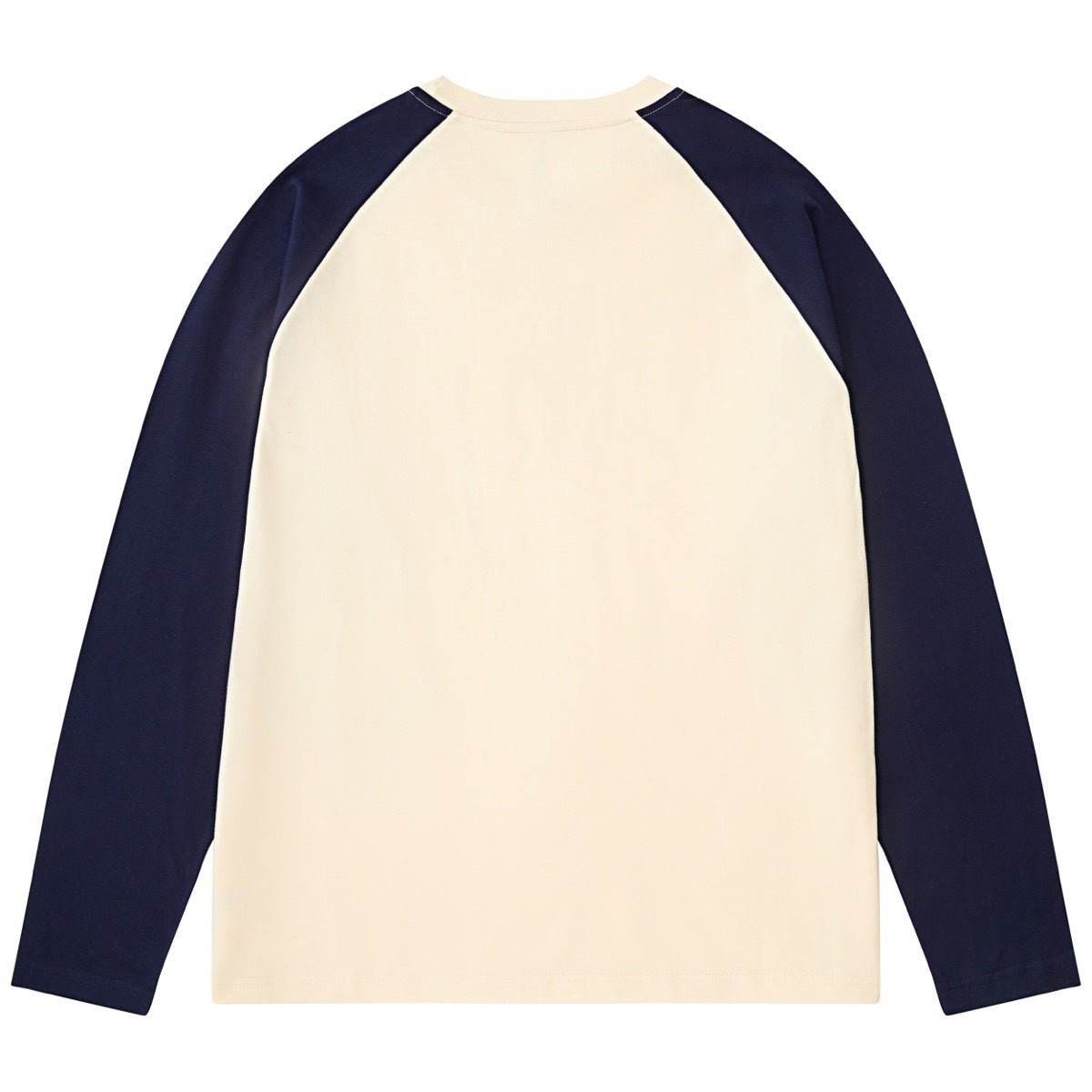 Heavy Long-sleeved T-shirt Milky White Purplish Blue MuddyStock