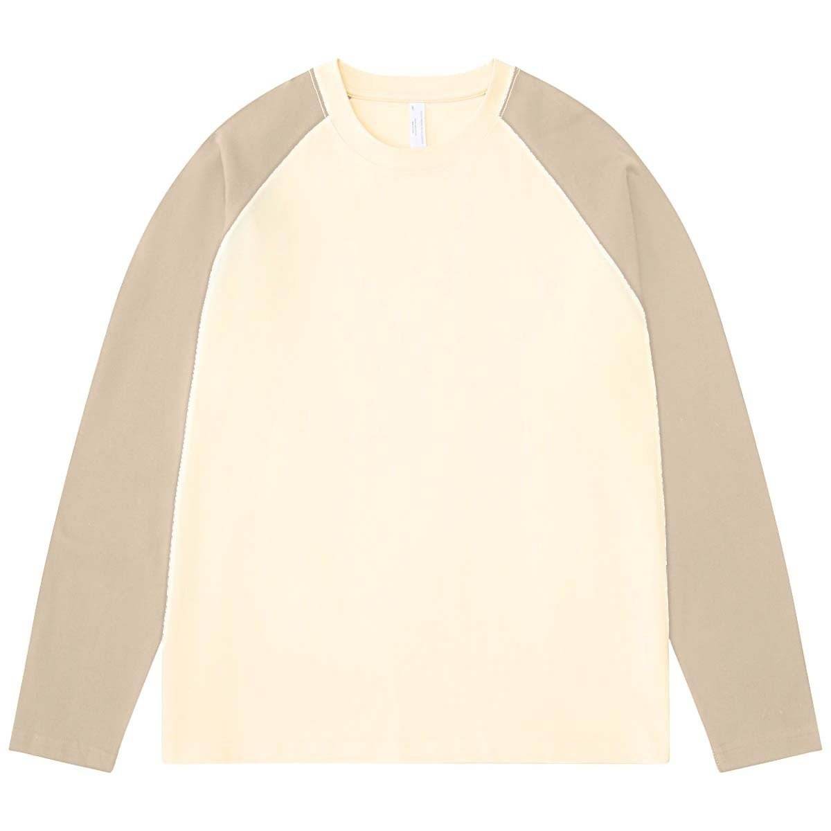 Heavy Long-sleeved T-shirt Milky White Beige Khaki MuddyStock