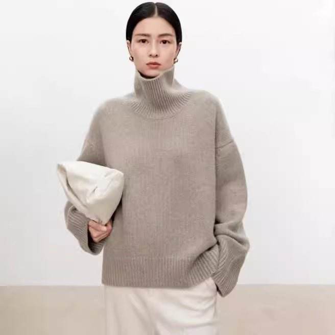 High neck cashmere sweater for women | MuddyStock Originals MuddyStock