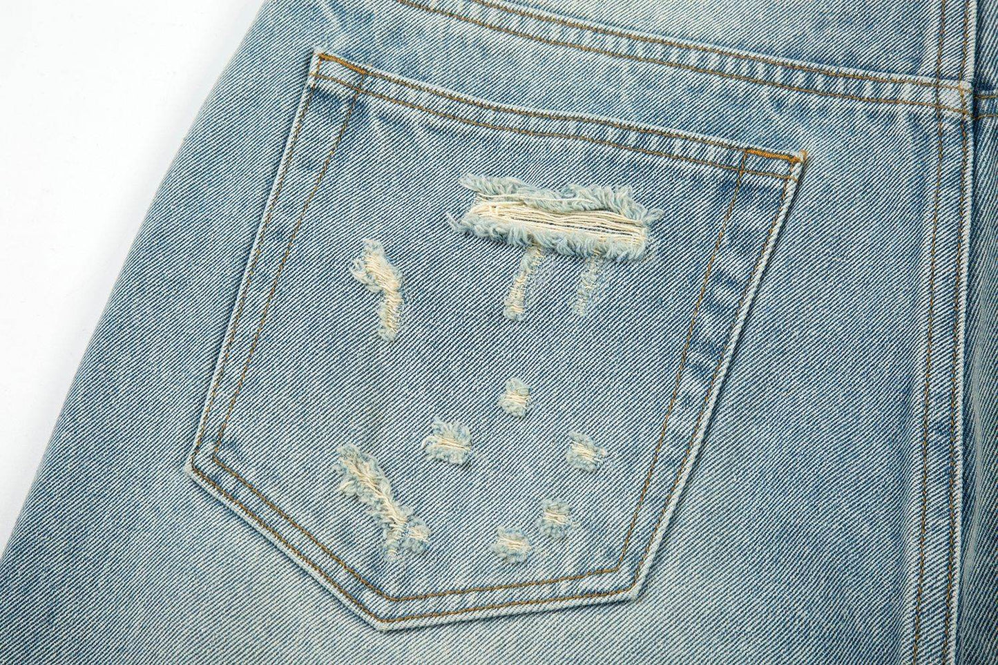 High Street Washed Loose Whiskered Ripped Jeans MuddyStock