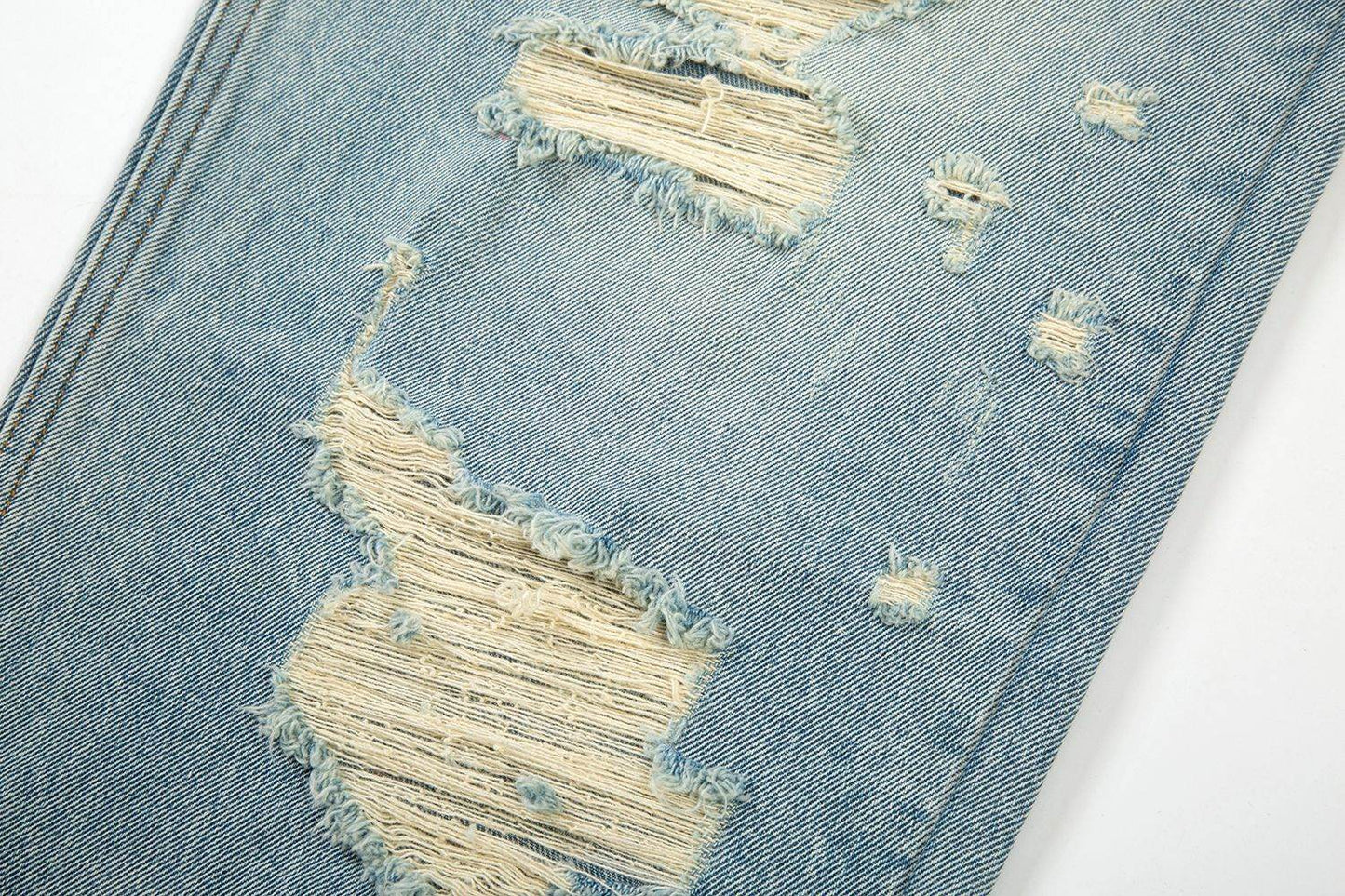 High Street Washed Loose Whiskered Ripped Jeans MuddyStock