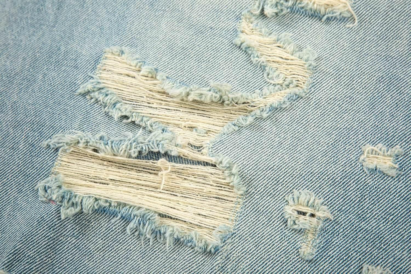 High Street Washed Loose Whiskered Ripped Jeans