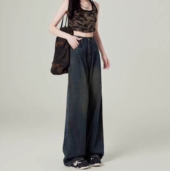 High Waisted Petite Straight Wide Leg Trousers MuddyStock