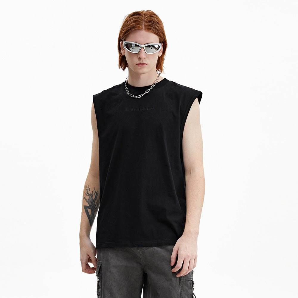 Letter Affixed Cloth Embroidered Vest For Men And Women MuddyStock