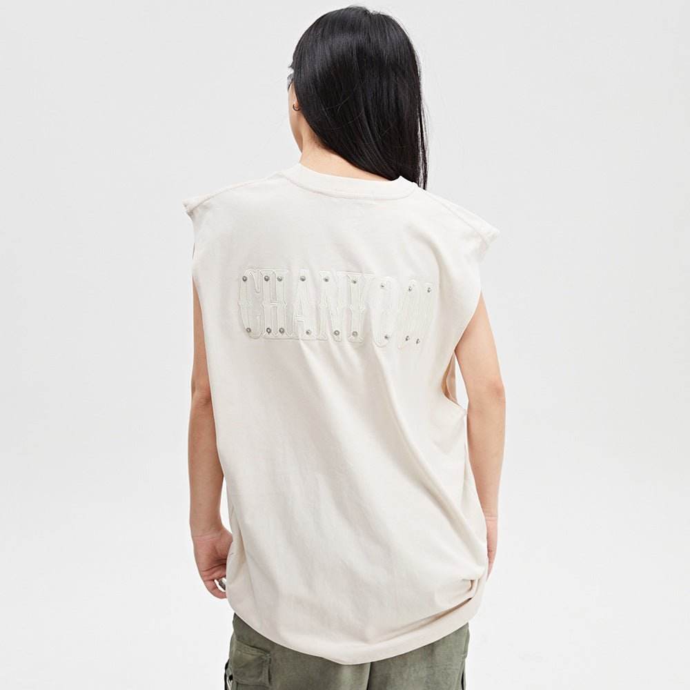 Letter Affixed Cloth Embroidered Vest For Men And Women MuddyStock