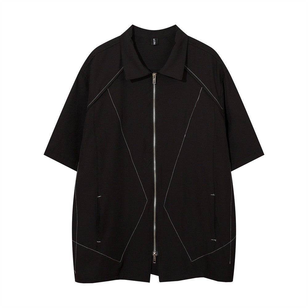 Men's Fashion Short Sleeved Shirt Black MuddyStock