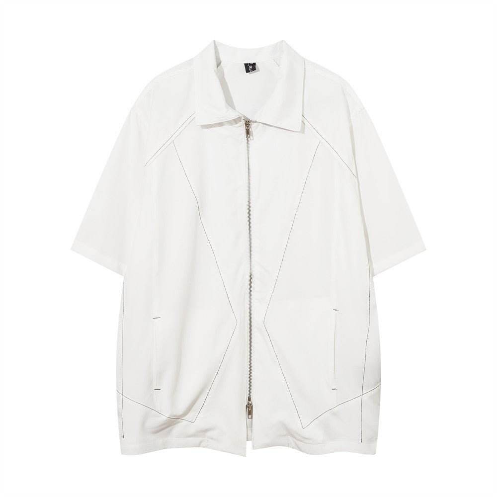 Men's Fashion Short Sleeved Shirt White MuddyStock